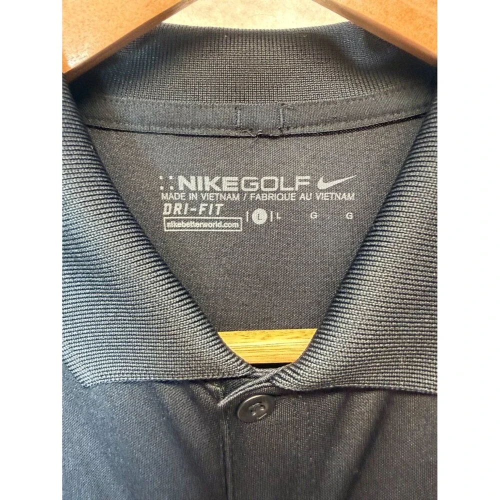 Nike Golf Dri-FIT Polo Shirt Boys Large Black Performance Short Sleeve Swoosh